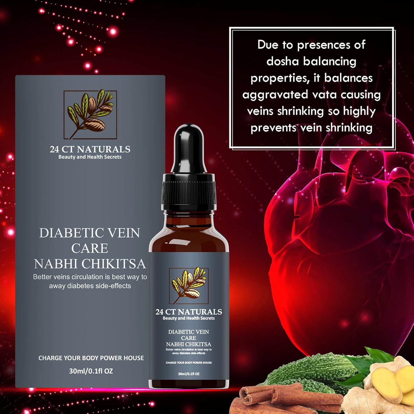 Nabhi Chikitsa Diabetics Vein Care Belly Button Oil - 30 ML