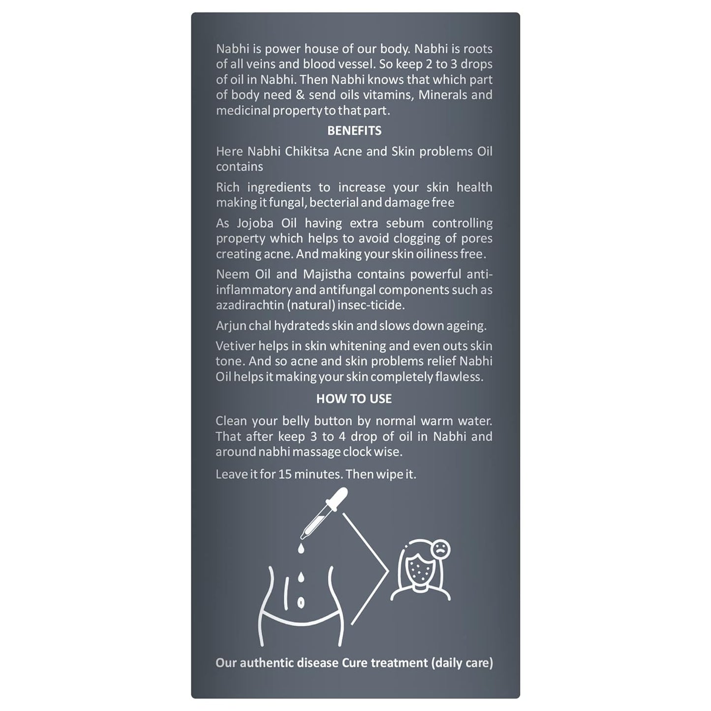 Nabhi chikitsa Belly Button Oil For Acne and Skin Problems - 30 ML