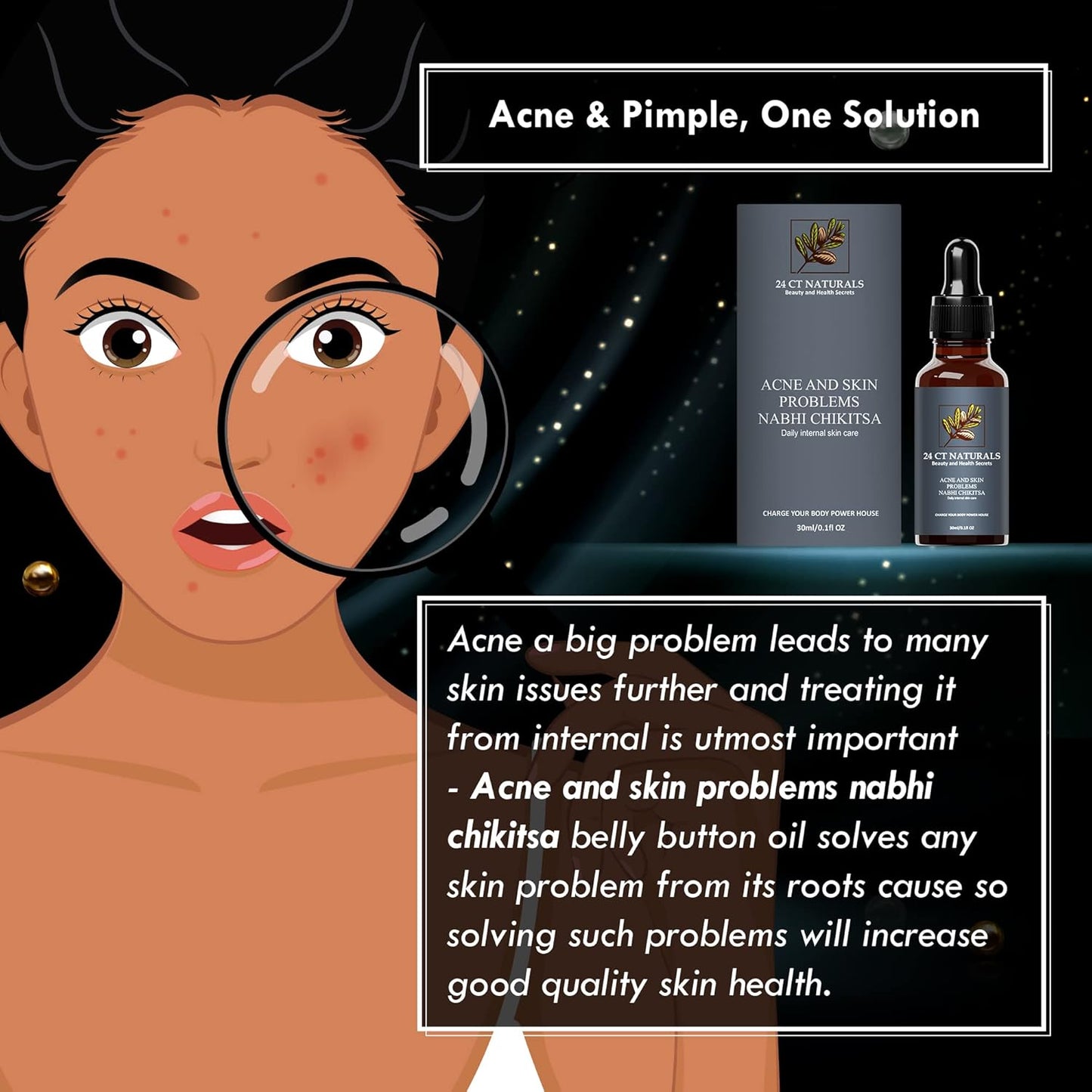 Nabhi chikitsa Belly Button Oil For Acne and Skin Problems - 30 ML