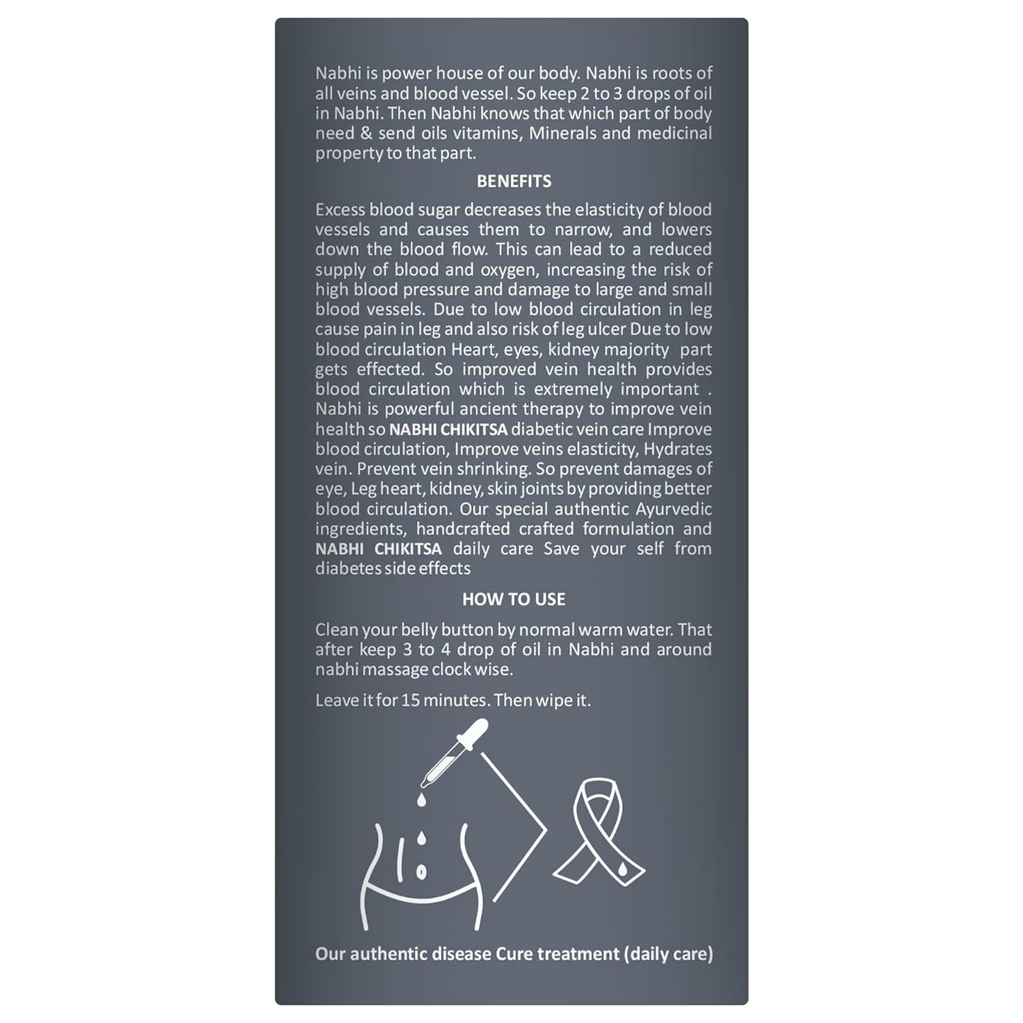 Nabhi Chikitsa Diabetics Vein Care Belly Button Oil - 30 ML