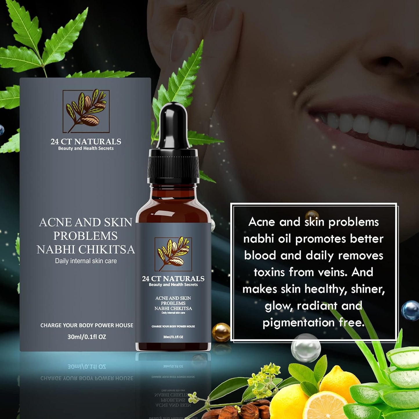 Nabhi chikitsa Belly Button Oil For Acne and Skin Problems - 30 ML