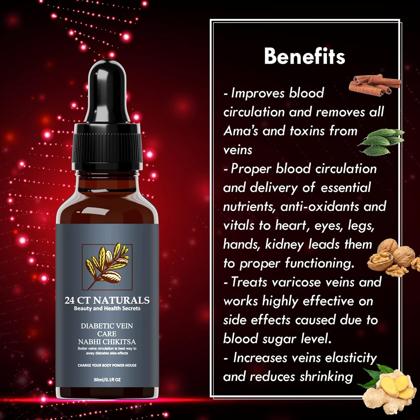 Nabhi Chikitsa Diabetics Vein Care Belly Button Oil - 30 ML