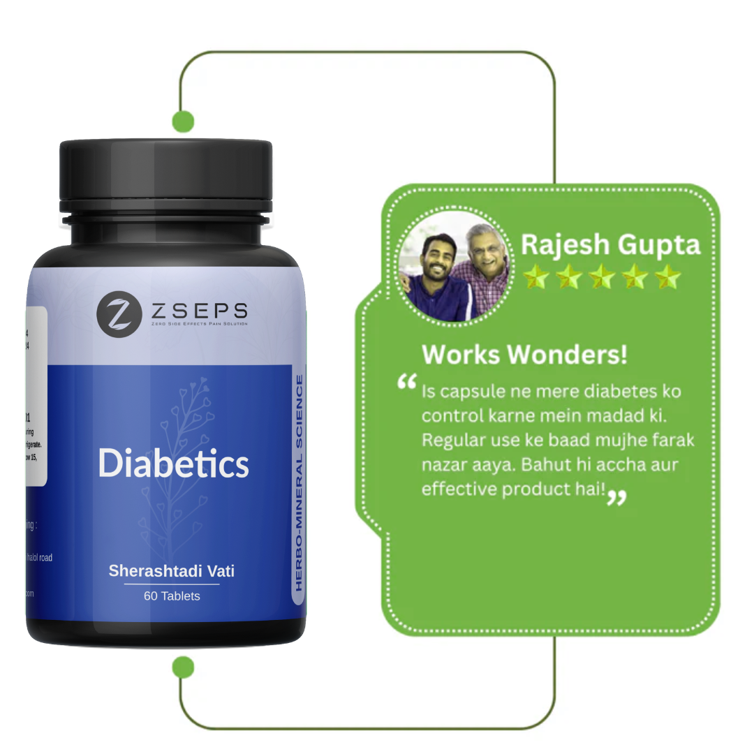 ZSEPS Diabetic Care | Controls Blood Sugar | 100% Natural | 60 Capsule