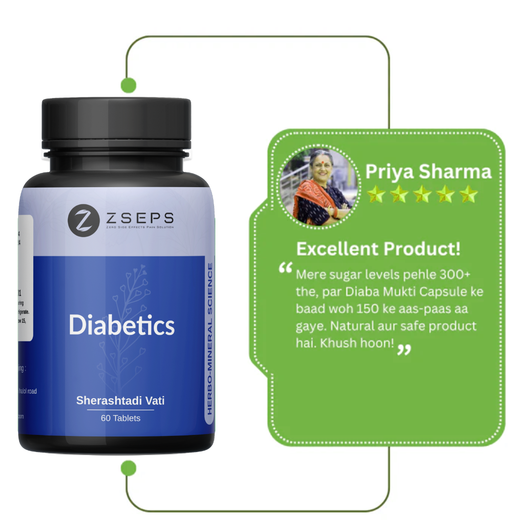 ZSEPS Diabetic Care | Controls Blood Sugar | 100% Natural | 60 Capsule
