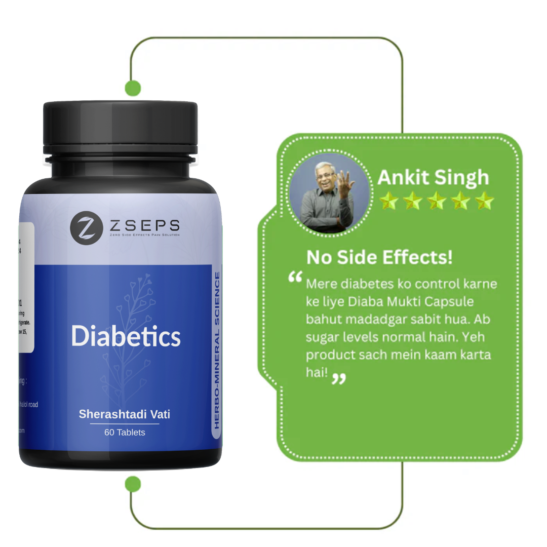 ZSEPS Diabetic Care | Controls Blood Sugar | 100% Natural | 60 Capsule