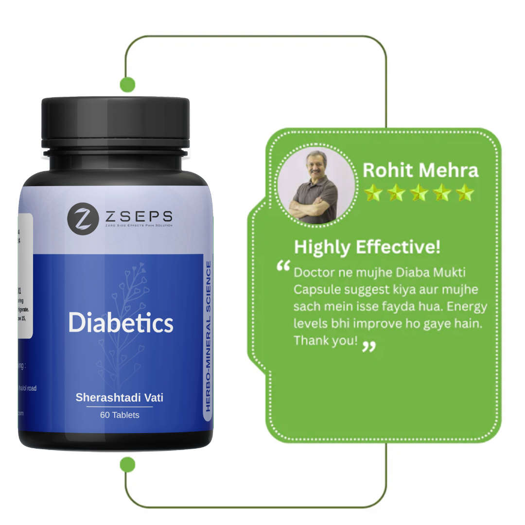 ZSEPS Diabetic Care | Controls Blood Sugar | 100% Natural | 60 Capsule